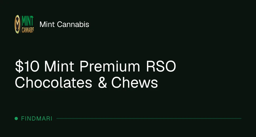 Mint Cannabis: $10 Mint Premium RSO Chocolates & Chews, edibles deal in Florida