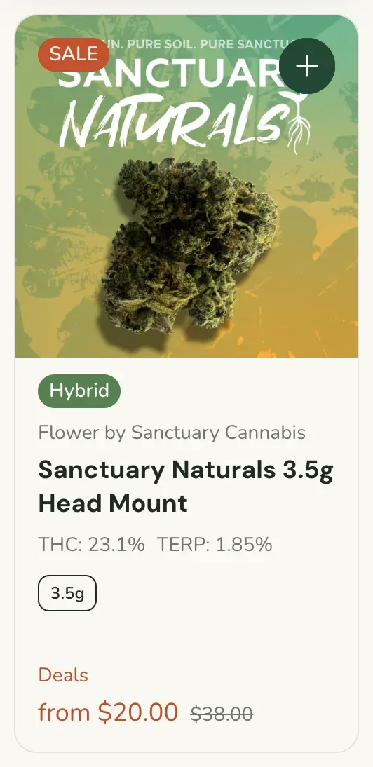 Sanctuary Cannabis: Sanctuary Naturals 3.5g Head Mount on Sale, flower deal in Florida