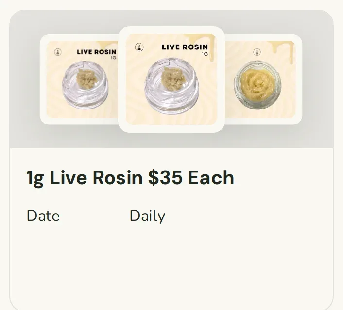 Sanctuary Cannabis: 1g Live Rosin $35 Each, concentrates deal in Florida