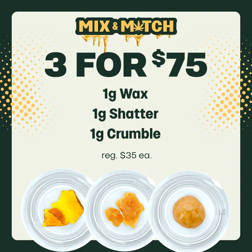 Trulieve: Mix & Match 3 for $75, concentrates deal in Florida