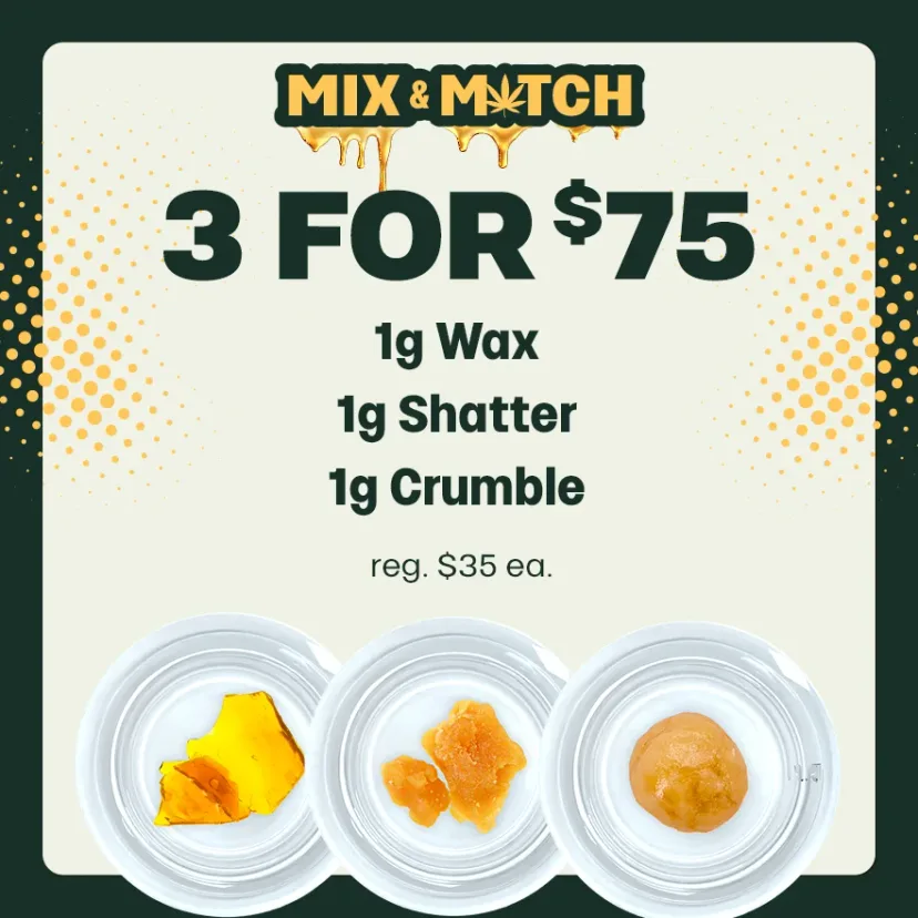 Trulieve: Mix & Match 3 for $75, concentrates deal in Florida