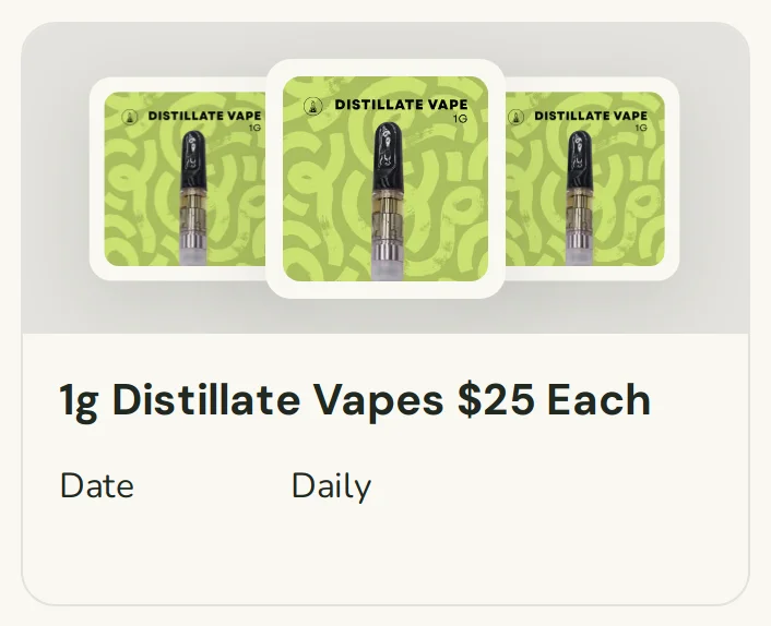 Sanctuary Cannabis: 1g Distillate Vapes $25 Each
