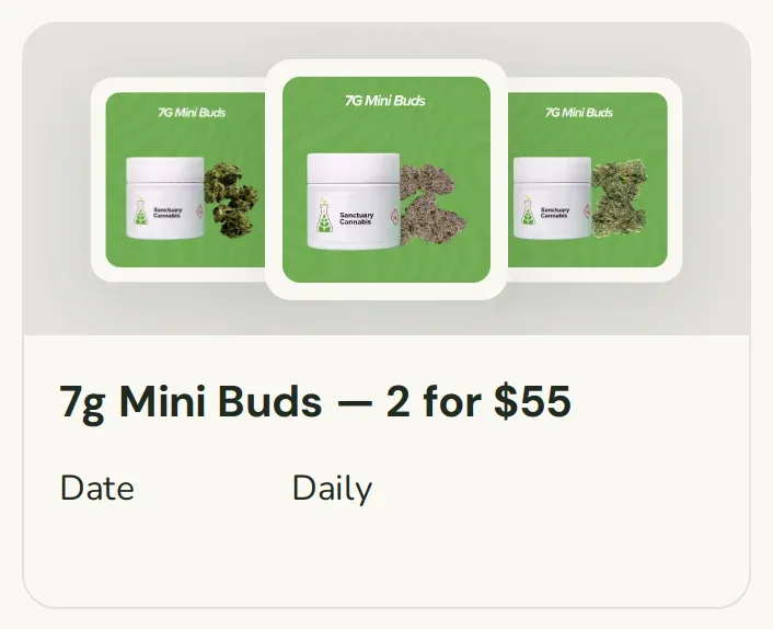 Sanctuary Cannabis: 7g Mini Buds — 2 for $55, flower deal in Florida