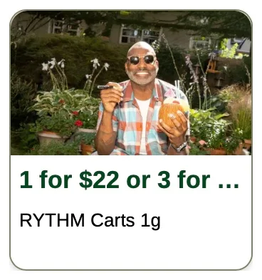 Rise: 1 for $22 or 3 for $59 RYTHM Carts 1g, vapes deal in Florida