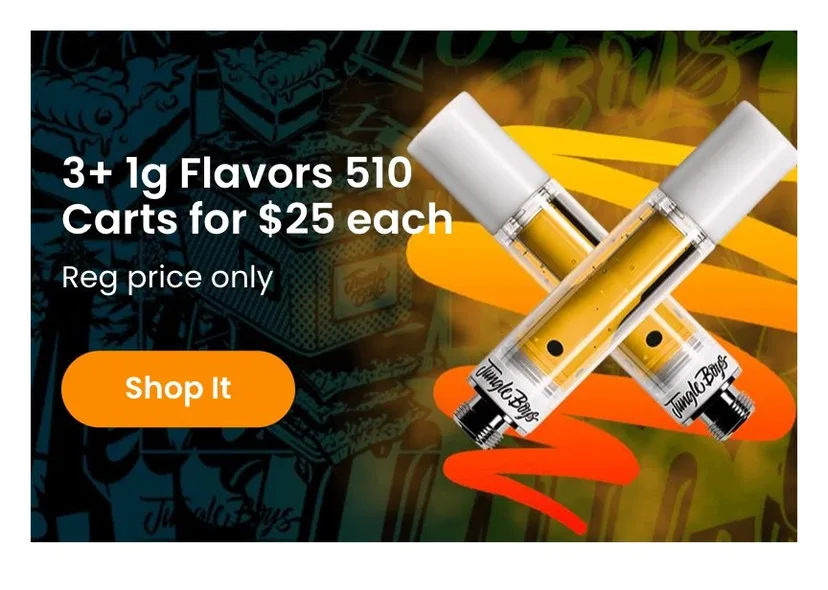Jungle Boys: 3+ 1g Flavors 510 Carts for $25 each, vapes deal in Florida