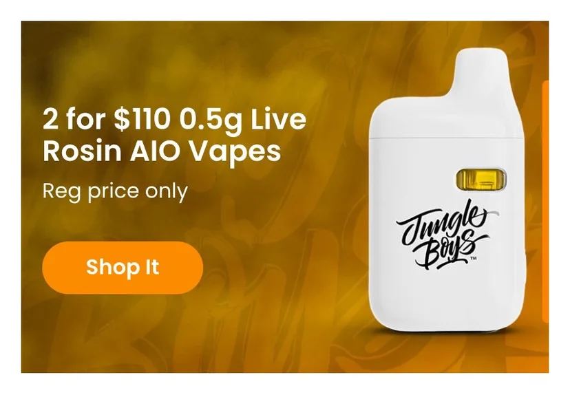 Jungle Boys: 2 for $110 0.5g Live Rosin AIO Vapes in Florida