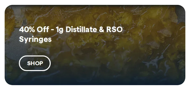 Insa: 40% Off - 1g Distillate & RSO Syringes, oferta de concentrados en Florida