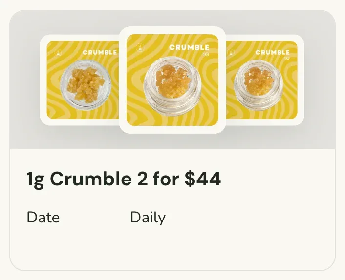 Sanctuary Cannabis: 1g Crumble 2 for $44, concentrates deal in Florida
