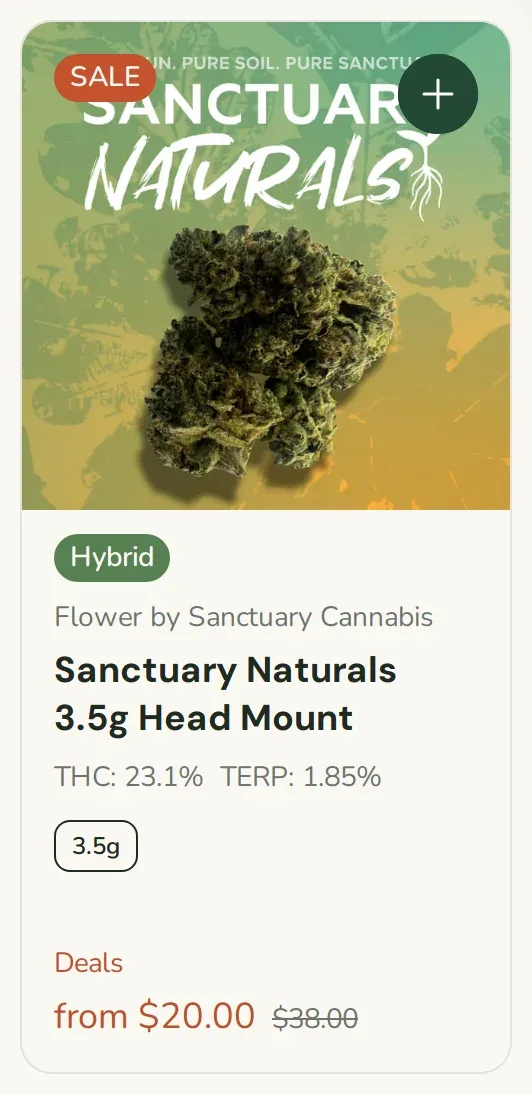 Sanctuary Cannabis: Sanctuary Naturals 3.5g Head Mount