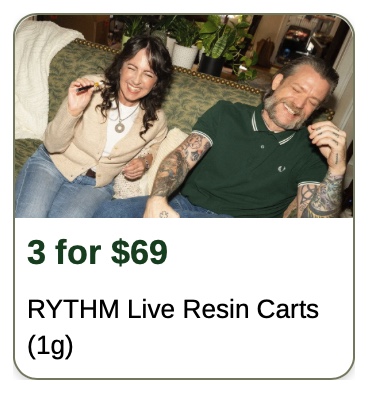 Rise: 3 for $69 RYTHM Live Resin Carts (1g)