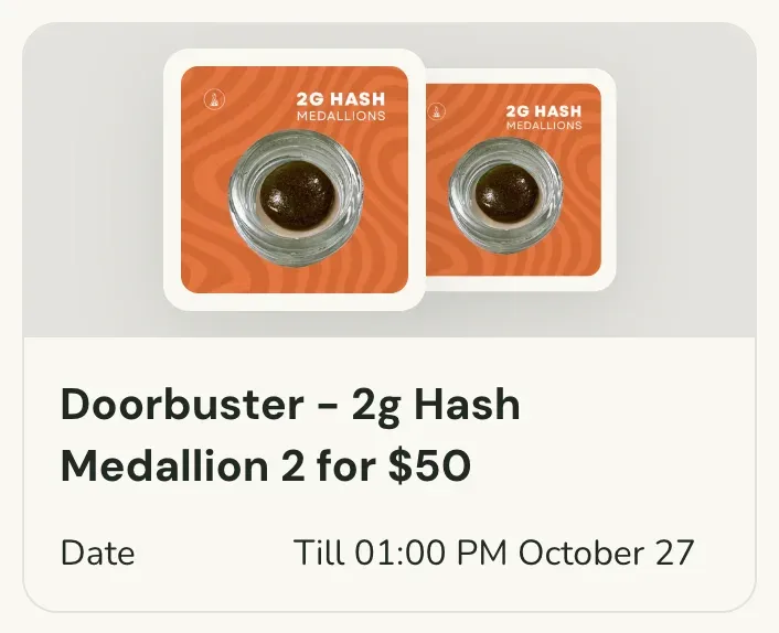 Sanctuary Cannabis: 2g Hash Medallion 2 for $50, concentrates deal in Florida