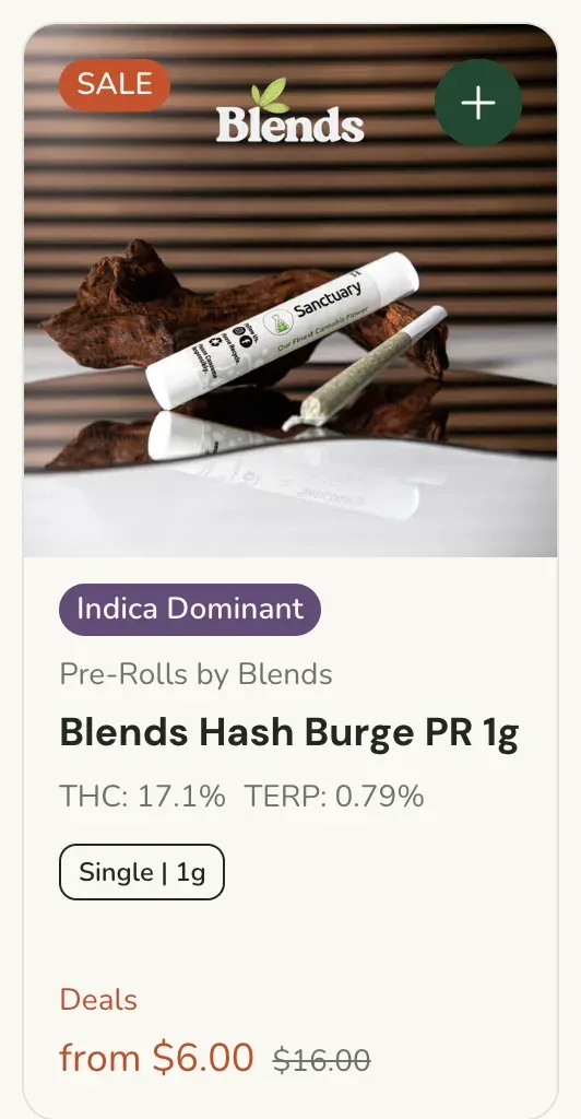 Sanctuary Cannabis: Blends Hash Burge PR 1g, concentrates deal in Florida