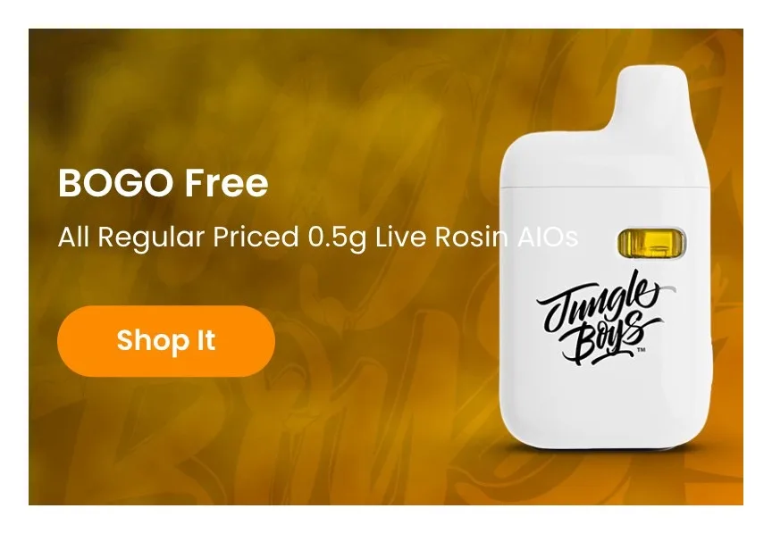 Jungle Boys: BOGO Free All Regular Priced 0.5g Live Rosin AIOs, vapes deal in Florida