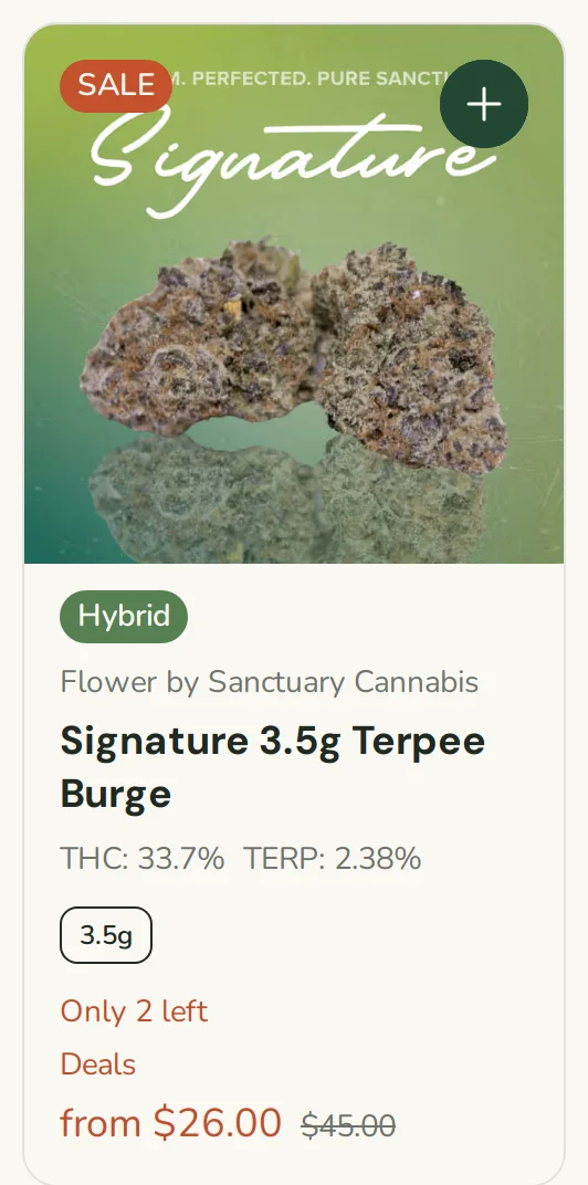 Sanctuary Cannabis: Signature 3.5g Terpee Burge