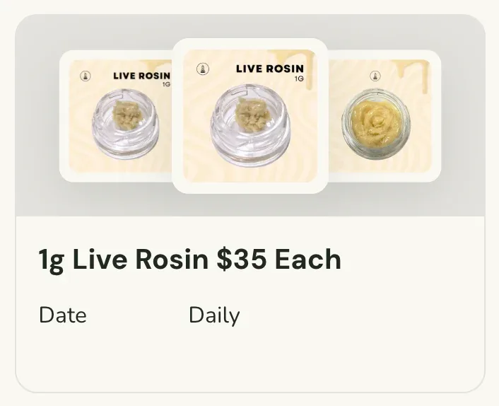 Sanctuary Cannabis: 1g Live Rosin $35 Each, concentrates deal in Florida