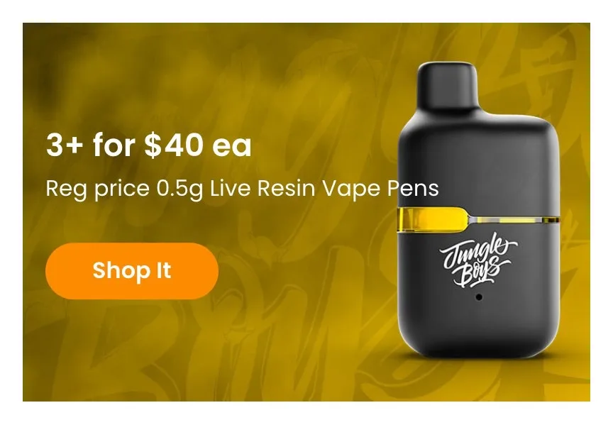 Jungle Boys: 3+ for $40 ea - 0.5g Live Resin Vape Pens, vapes deal in Florida