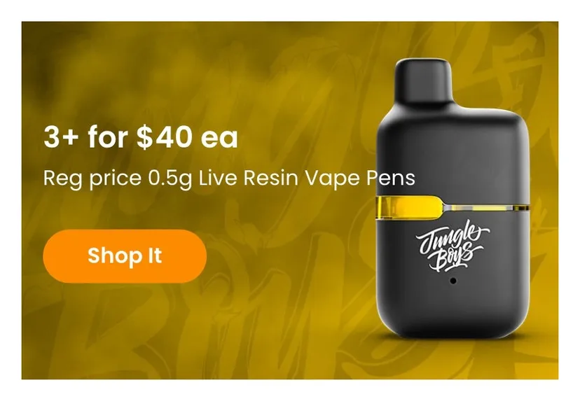 Jungle Boys: 3+ for $40 ea - 0.5g Live Resin Vape Pens, vapes deal in Florida