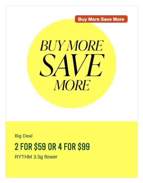 Rise: Buy More Save More - 2 for $59 or 4 for $99, flower deal in Florida