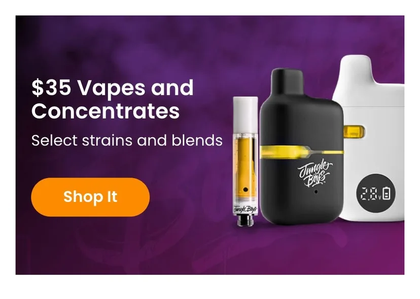 Jungle Boys: $35 Vapes and Concentrates, oferta de vapeadores en Florida