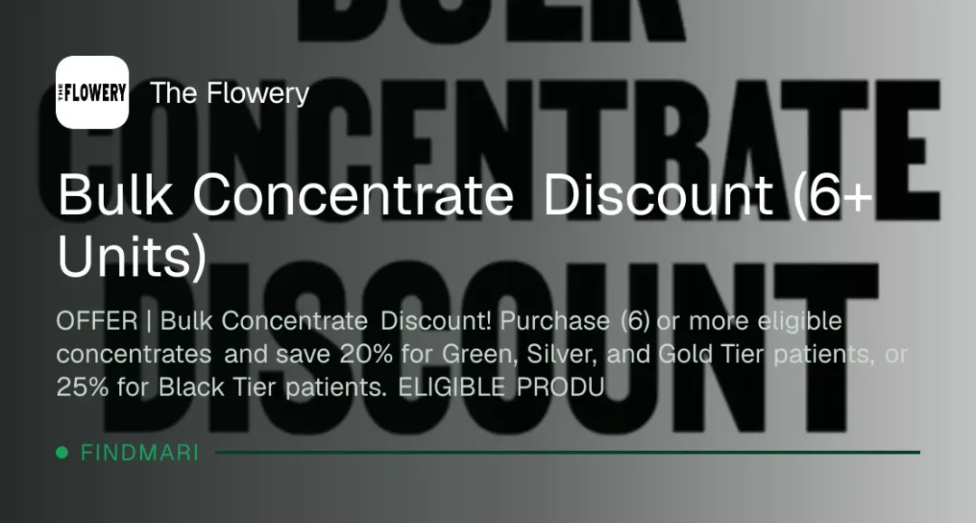 The Flowery: Bulk Concentrate Discount: Save 20-25% on 6+ Units