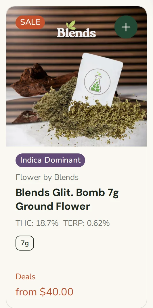 Sanctuary Cannabis: Blends Glit. Bomb 7g Ground Flower