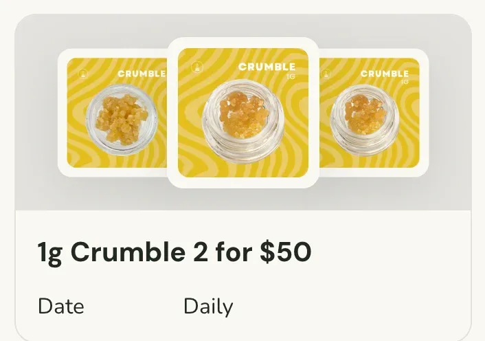 Sanctuary Cannabis: 1g Crumble 2 for $50, concentrates deal in Florida