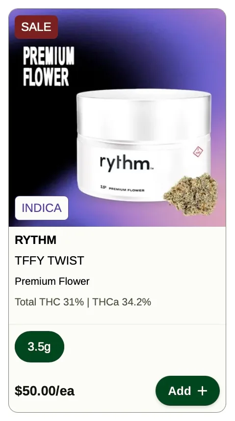 Rise: RYTHM TFFY TWIST Premium Flower on Sale in Florida