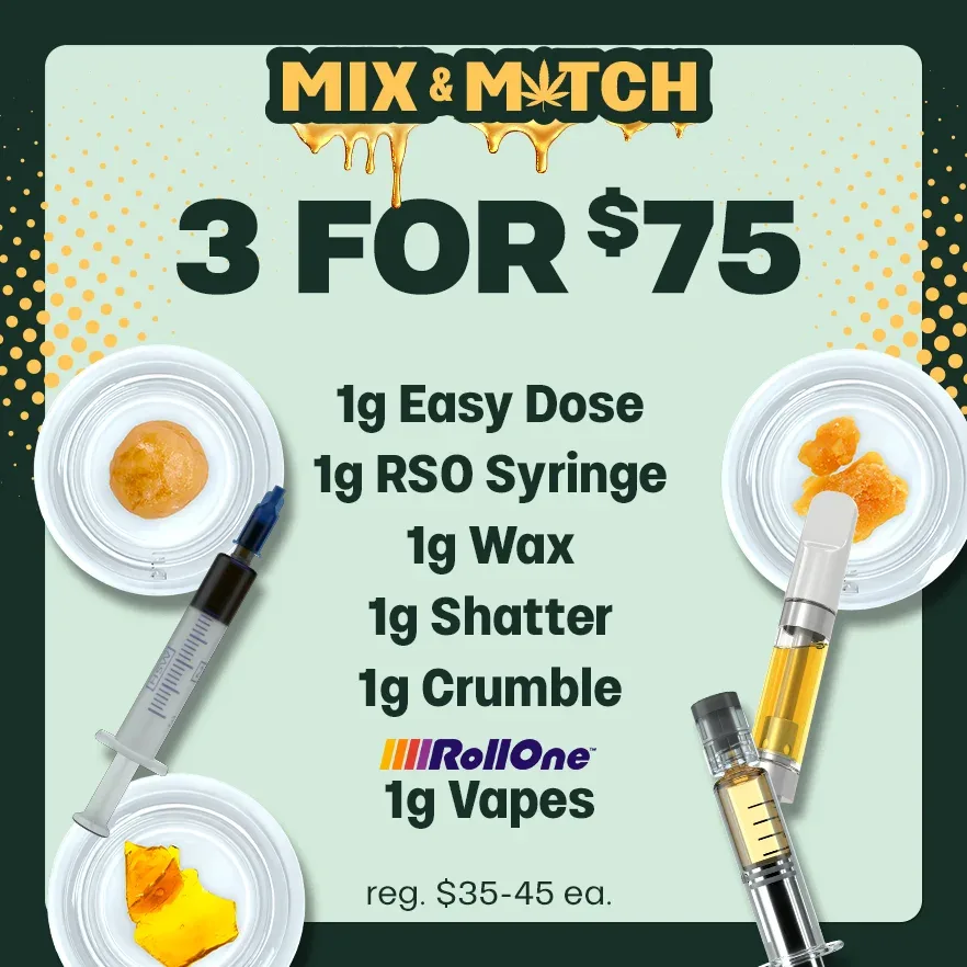 Trulieve: Mix & Match 3 for $75, concentrates deal in Florida