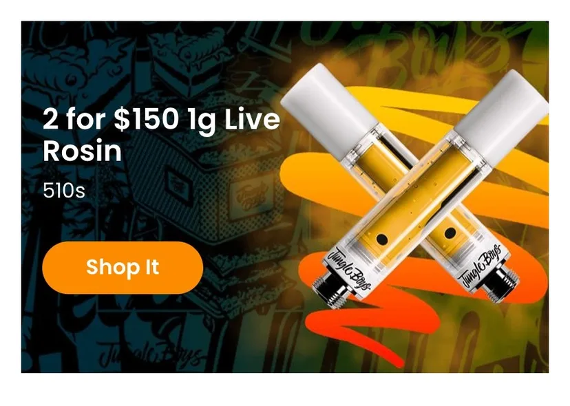 Jungle Boys: 2 for $150 1g Live Rosin 510s, oferta de vapeadores en Florida