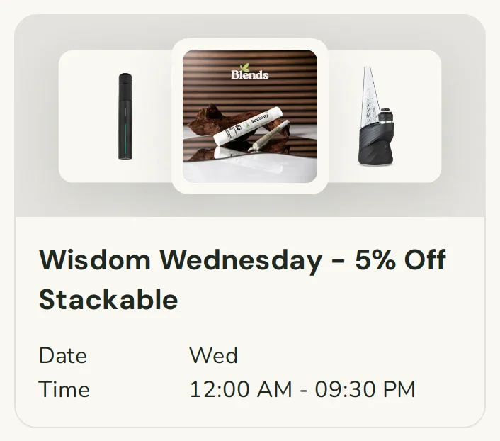 Sanctuary Cannabis: Wisdom Wednesday – 5% Off Stackable in Florida