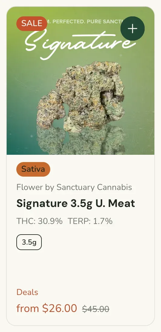 Sanctuary Cannabis: Signature 3.5g U. Meat on Sale, flower deal in Florida