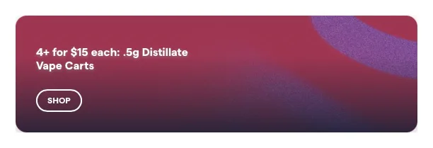 Surterra Wellness: 4+ for $15 each .5g Distillate Vape Carts, oferta de vapeadores en Florida