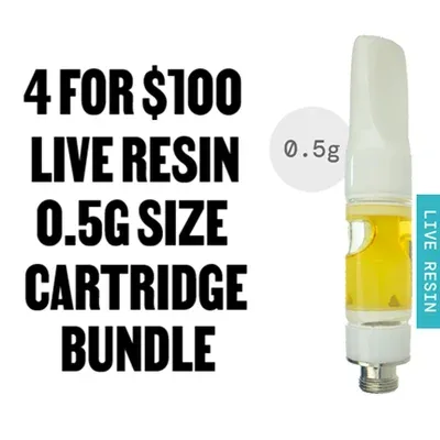 The Flowery: 4 for $100 Live Resin 0.5g Cartridge Bundle