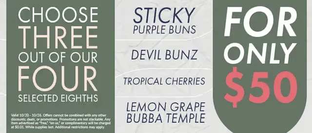Fino Cannabis: Choose three out of four selected eighths for only $50, flower deal in Florida