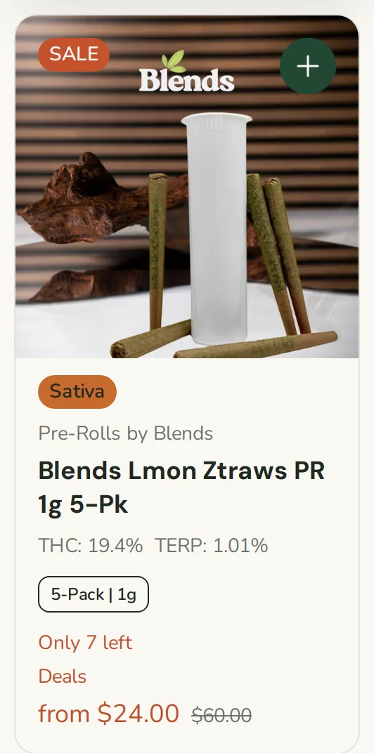 Sanctuary Cannabis: Blends Lmon Ztraws PR 1g 5-Pk