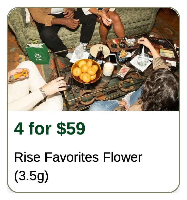 Rise: 4 for $59 Rise Favorites Flower (3.5g) in Florida