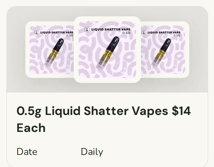Sanctuary Cannabis: 0.5g Liquid Shatter Vapes $14 Each