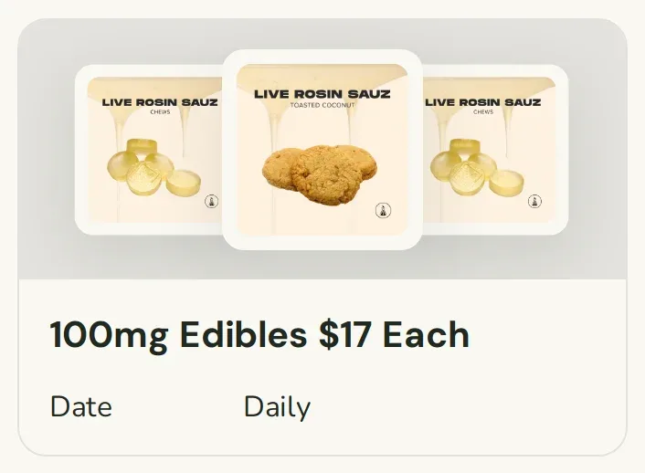 Sanctuary Cannabis: 100mg Edibles $17 Each, oferta de comestibles en Florida
