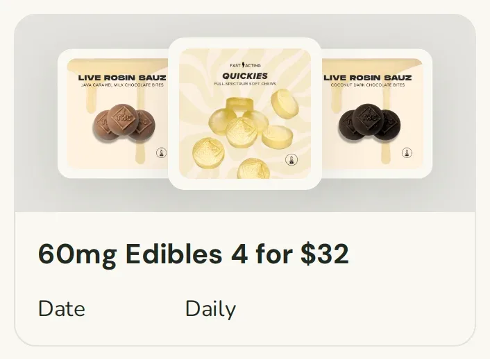 Sanctuary Cannabis: 60mg Edibles 4 for $32, oferta de comestibles en Florida