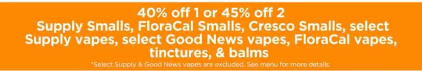 Sunnyside: 40% off 1 or 45% off 2 on select products, storewide deal in Florida