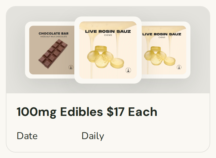 Sanctuary Cannabis: 100mg Edibles $17 Each