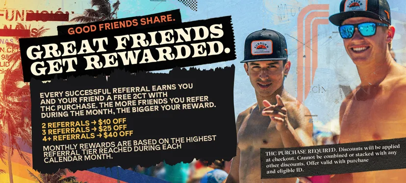 Sunburn: Great Friends Get Rewarded. Refer friends, earn $10-$40 off en Florida