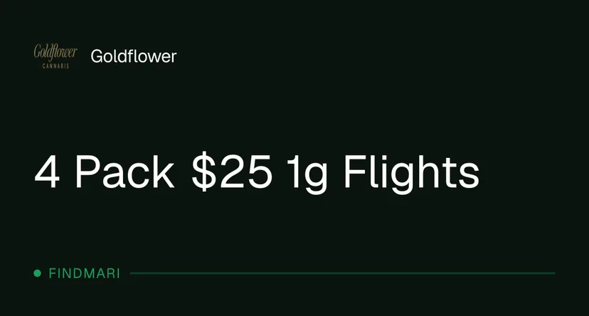 Goldflower: 4 Pack $25 1g Flights, oferta de prerrollados en Florida