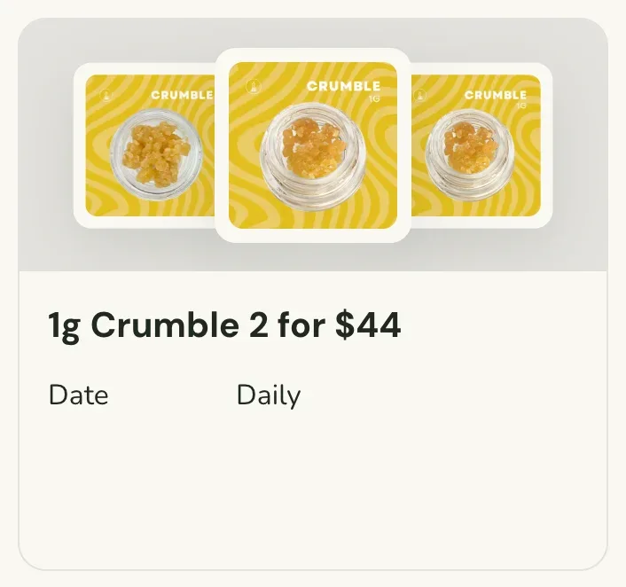Sanctuary Cannabis: 1g Crumble 2 for $44, concentrates deal in Florida