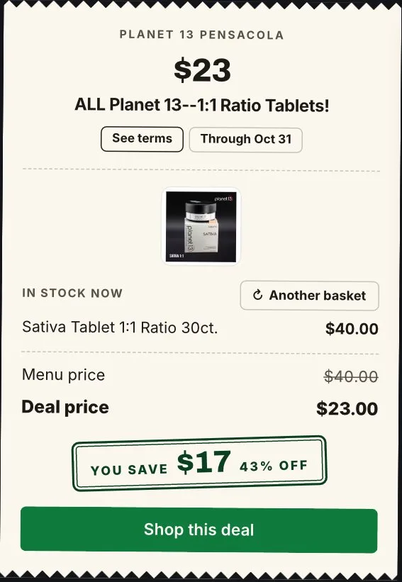 Planet 13: ALL Planet 13--1:1 Ratio Tablets! $23, capsules deal in Florida
