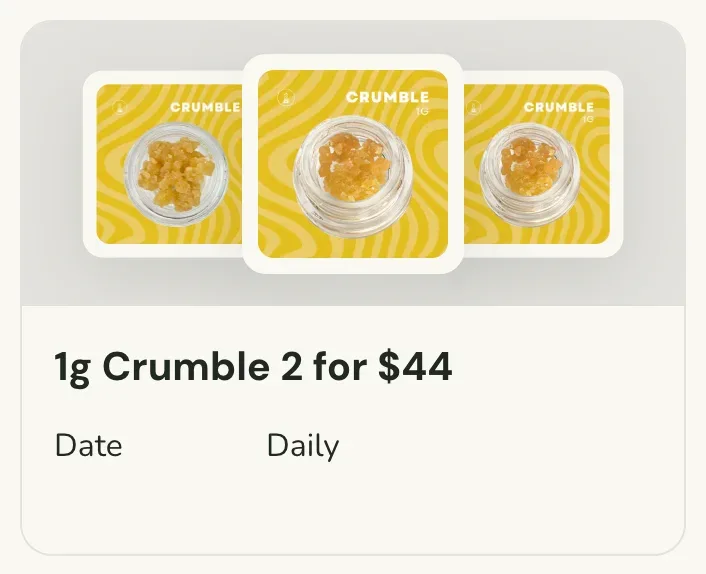 Sanctuary Cannabis: 1g Crumble 2 for $44, concentrates deal in Florida