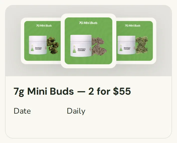Sanctuary Cannabis: 7g Mini Buds — 2 for $55, flower deal in Florida