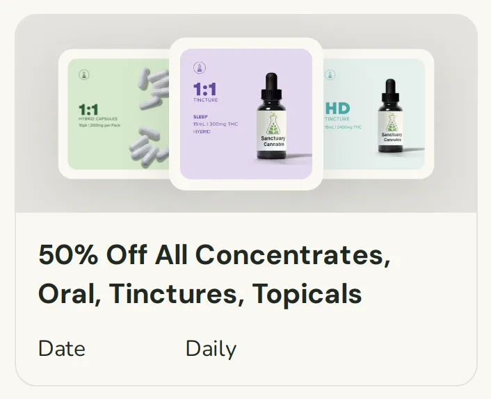 Sanctuary Cannabis: 50% Off All Concentrates, Oral, Tinctures, Topicals in Florida