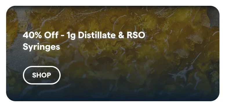 Insa: 40% Off - 1g Distillate & RSO Syringes, oferta de concentrados en Florida