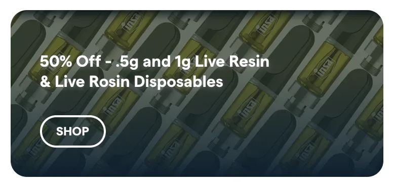 Insa: 50% Off .5g and 1g Live Resin & Live Rosin Disposables, oferta de vapeadores en Florida